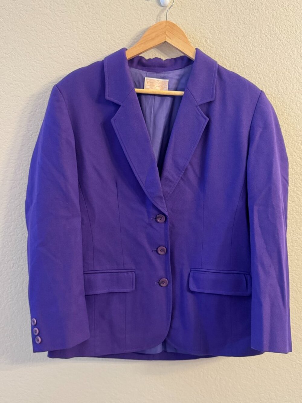 Vintage Pendleton 2 Piece Skirt Suit Set Women's 8 Purple 100% Virgin Wool